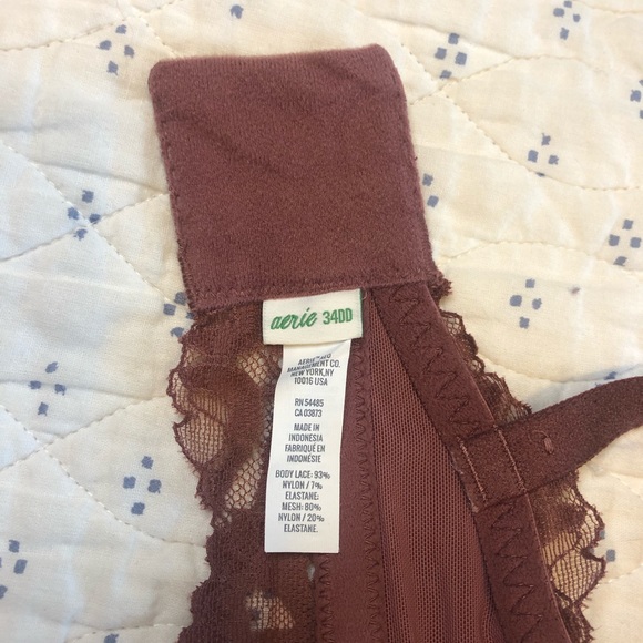 Aerie Real Happy Lightly Lined Bluegrass Lace Bra - Picture 4 of 8